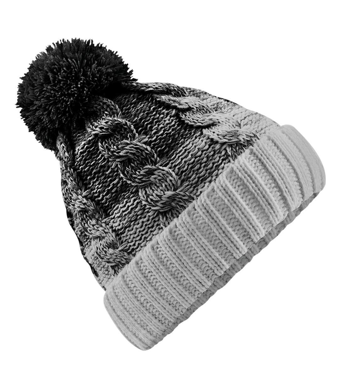 Unisex Adult Ombre Beanie Black Light Grey Beechfield-1