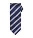 Premier Mens Stripe Waffle Tie (Navy/Silver) (One Size)