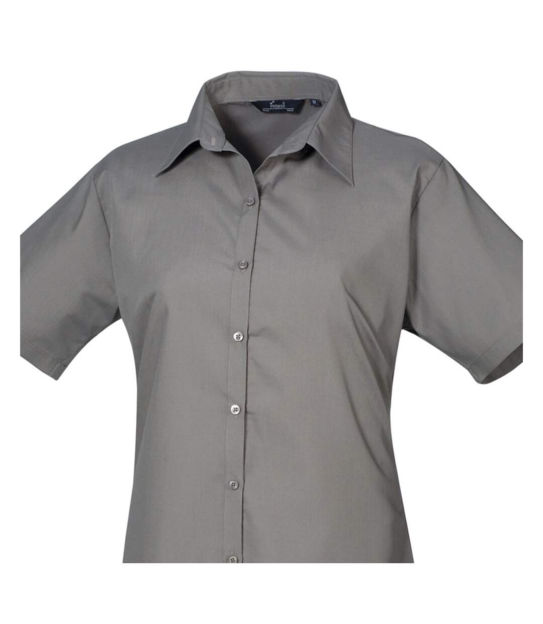 Chemisier À Manches Courtes Femme Gris Foncé Premier-2