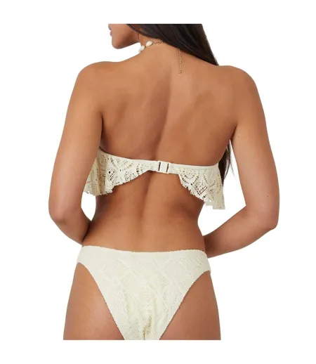 Haut De Maillot De Bain Motif/style Crochet Femme Jaune Brave Soul