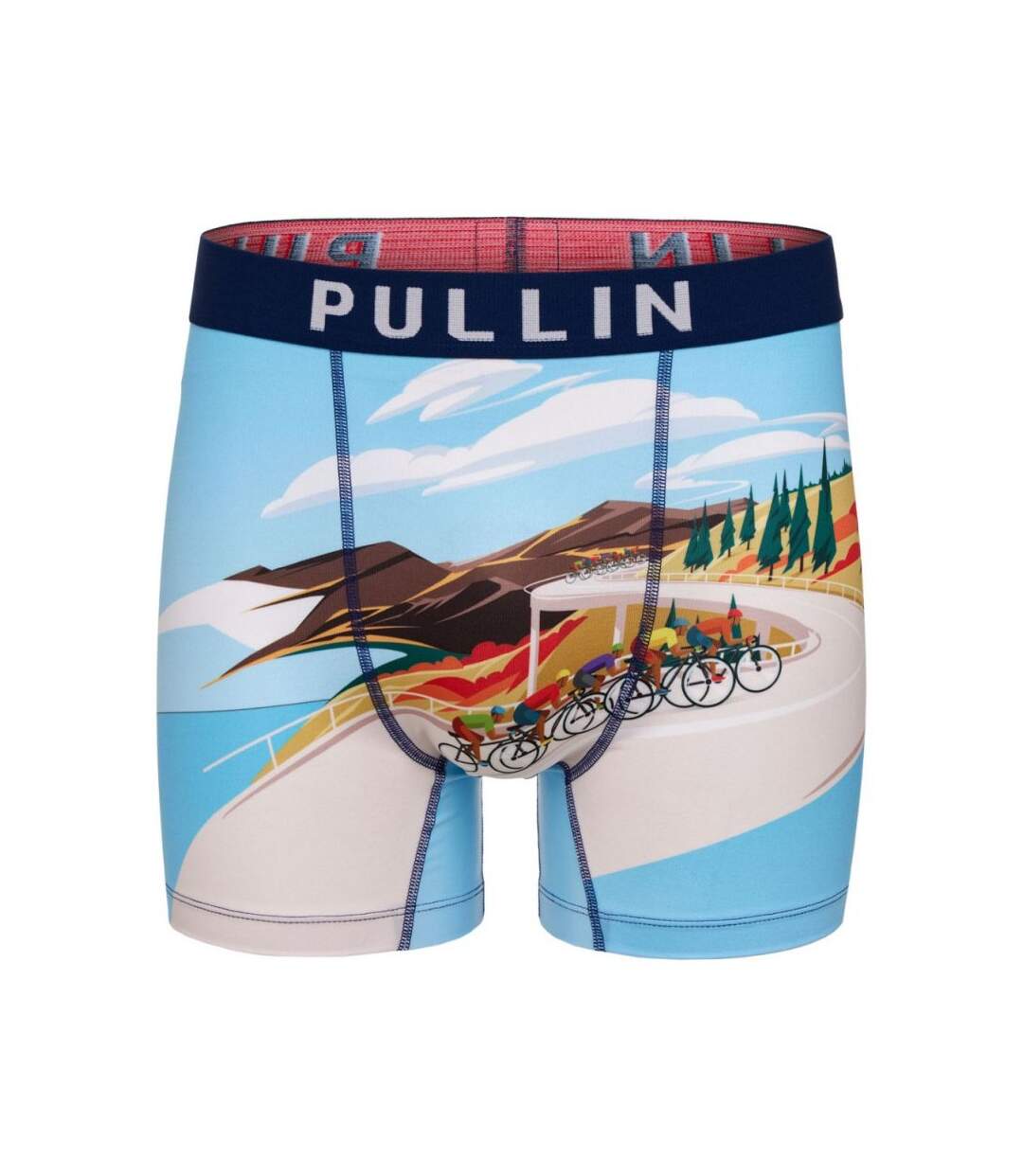 PULL IN Boxer Long Homme Microfibre PELOTON Bleu Beige-1