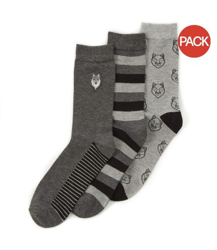 Chaussettes homme gris / noir Panda Stick