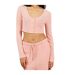 Womens/ladies Ribbed Loungewear Set Dusty Pink Brave Soul-4