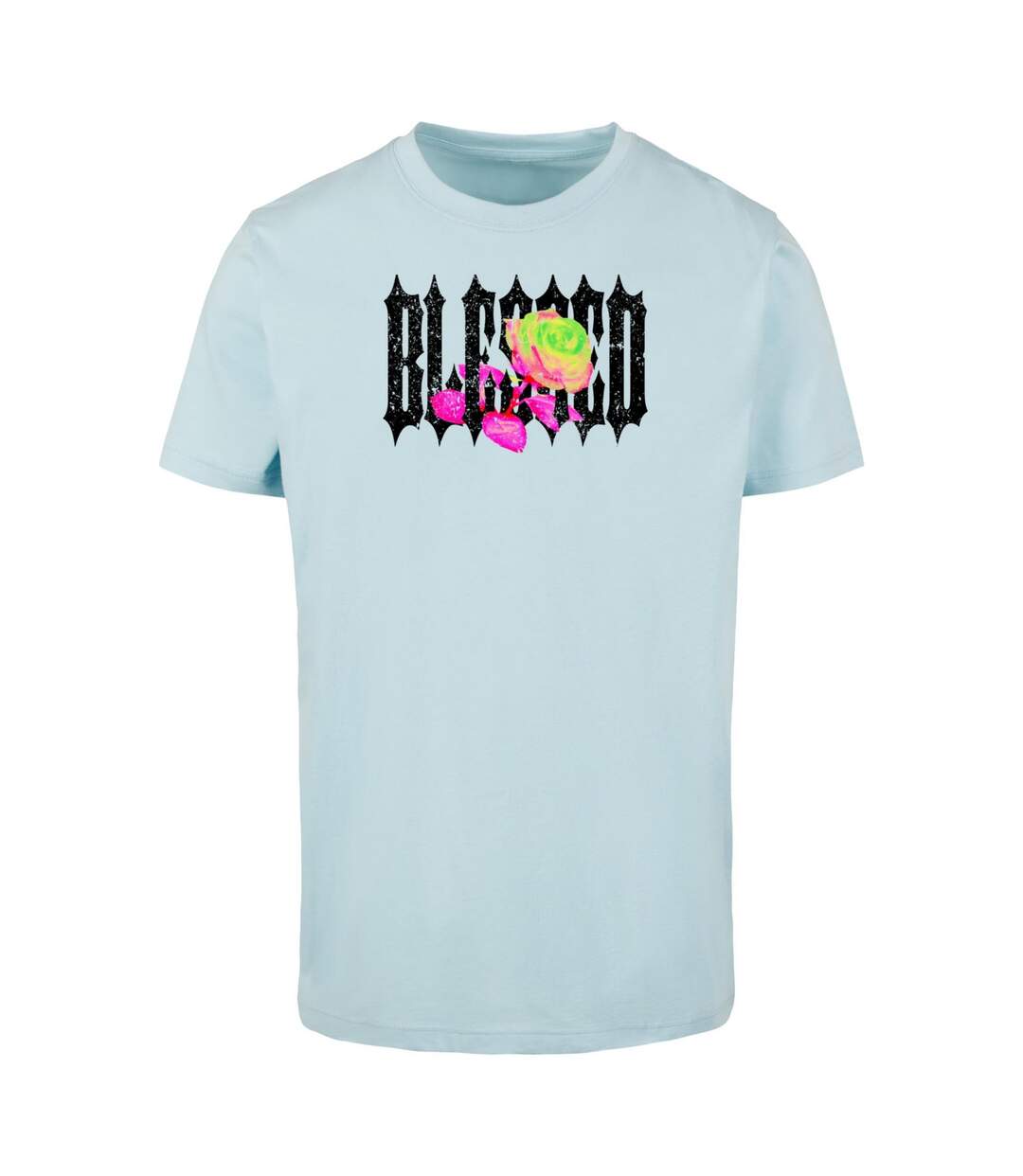 T-shirt Motif/style Rose Blessed Homme Bleu Océan Mister Tee-2