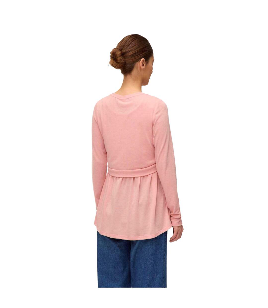 Womens/ladies Maternity Puff Sleeve Top Rosette Mamalicious-3