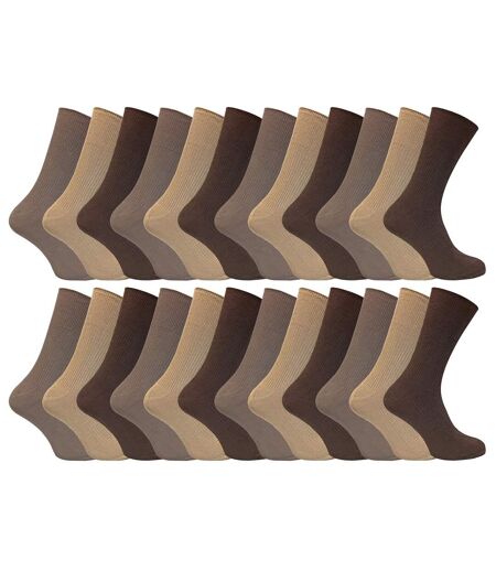24 Pairs 100% Cotton Mens Non Elastic Breathable Socks