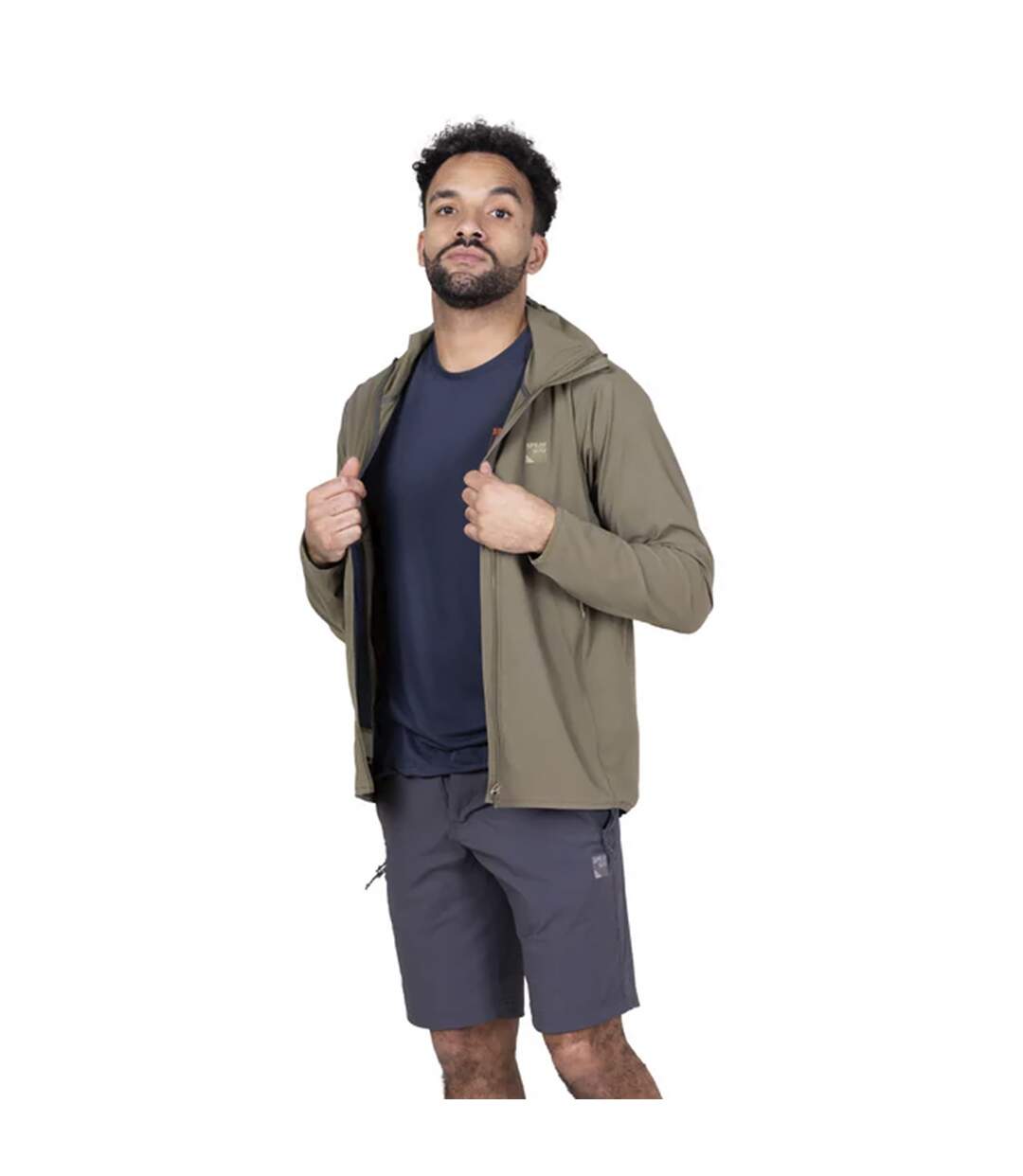 Mens Lightweight Softshell Hiking Hoodie Jacket with Water Repellent Finish-4