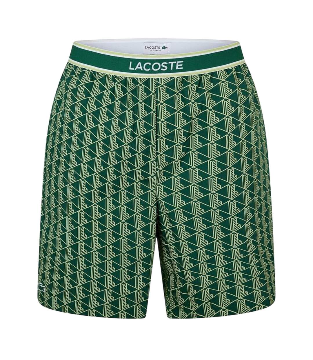 Mens Crocodile Print Lounge Pyjama Shorts Green Lacoste-1