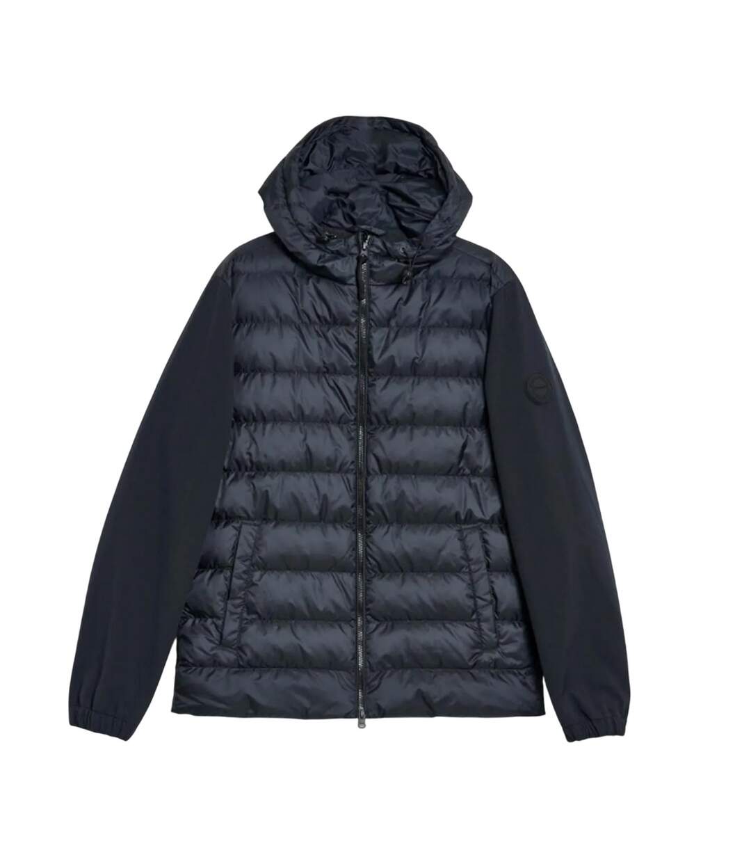 Mens Mixed Softshell Down Jacket Black Gant-2