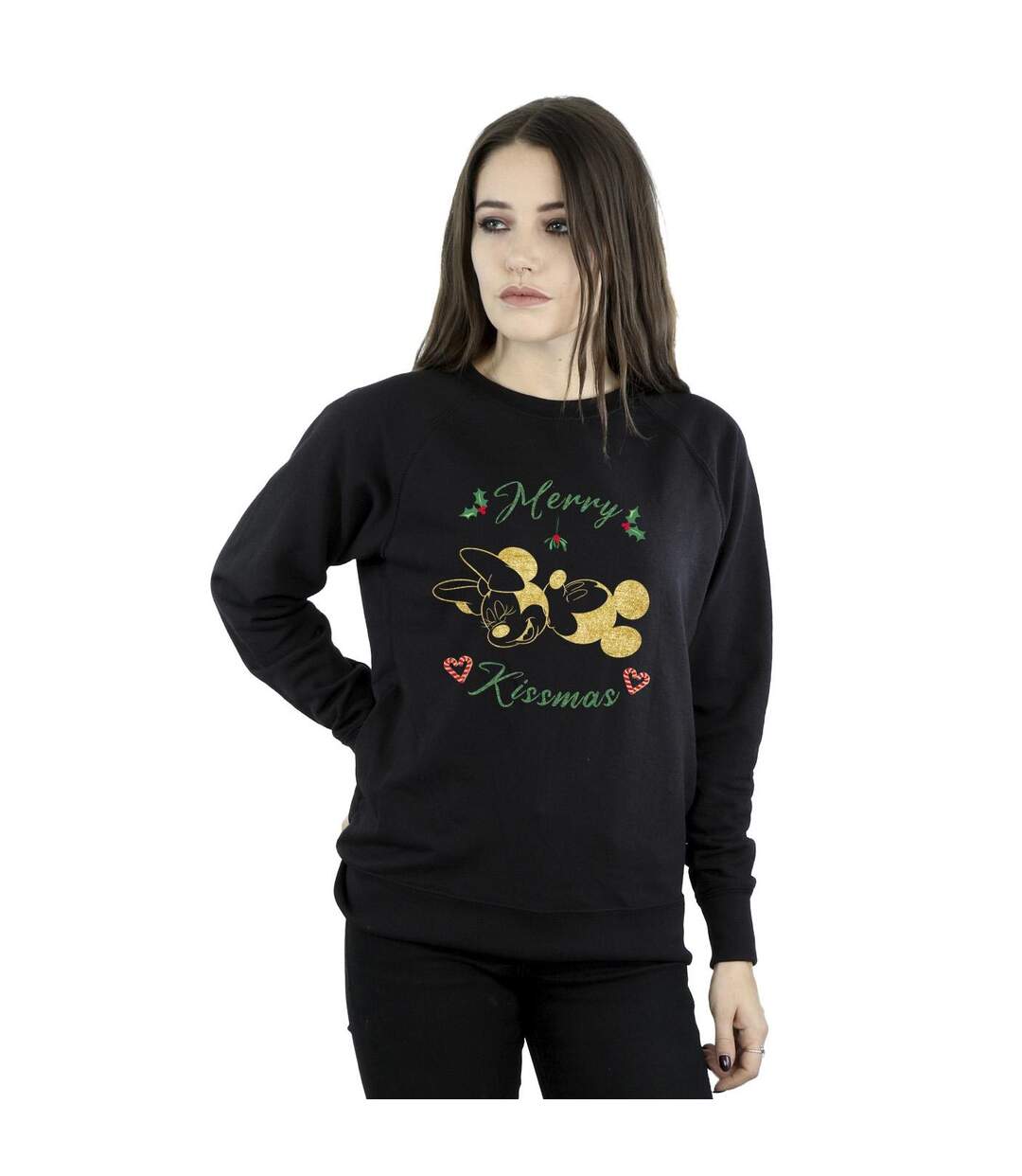 Disney Sweat Womens/Ladies Mickey Mouse Merry Kissmas (Noir) - UTBI28887-2