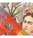 Carré jacquard CARMEN Frida Kahlo et végétation