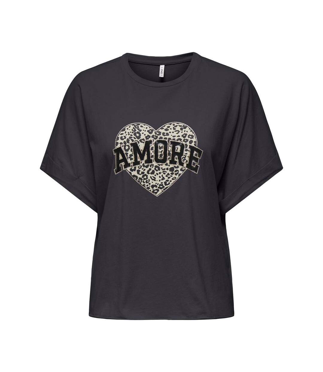 T-Shirt gris foncé femme only lucy-2