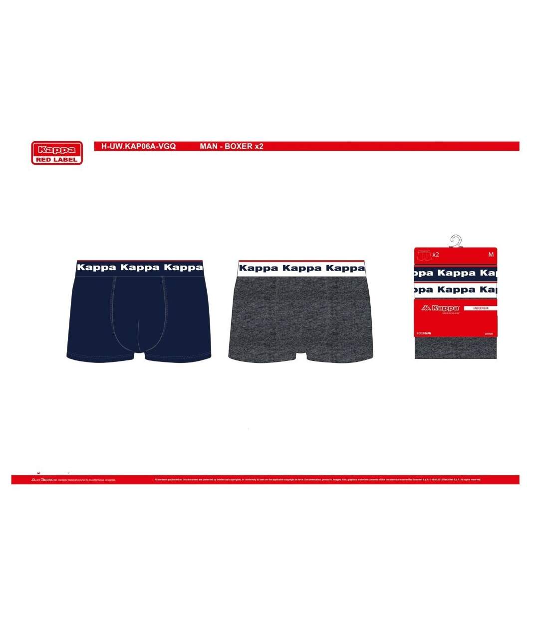 Boxer homme KAPPA Pack de 2 Boxers 0498-3