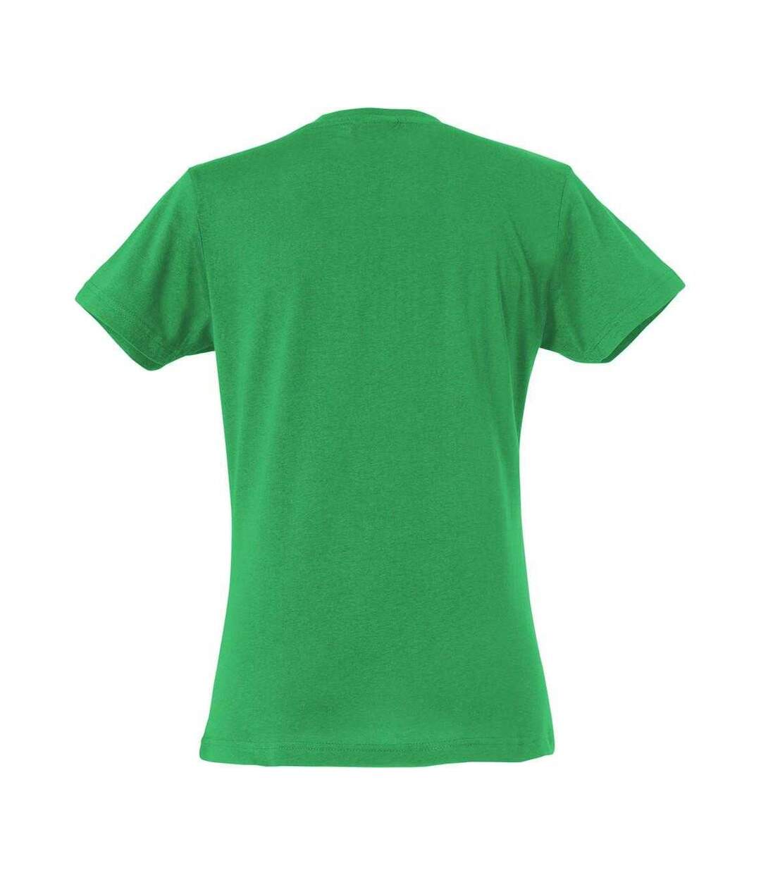 Womens/ladies Plain T-shirt Apple Green Clique-2