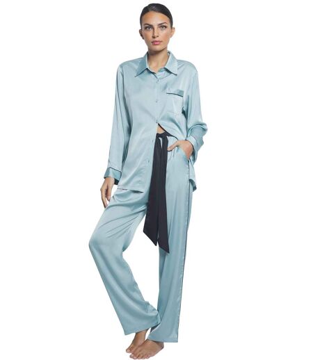 Pyjama pantalon chemise manches longues Satin Selmark