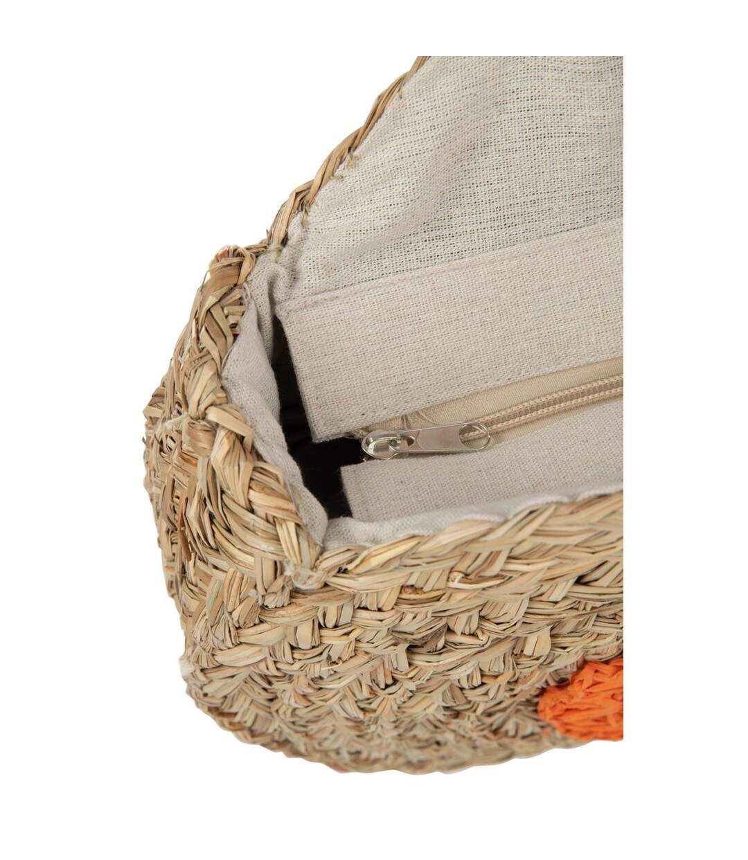 Sac de Plage Fleur 40cm Naturel & Orange-3