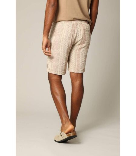 Short en coton longueur bermuda avec taille élastiquée et motif géométrique PADRE