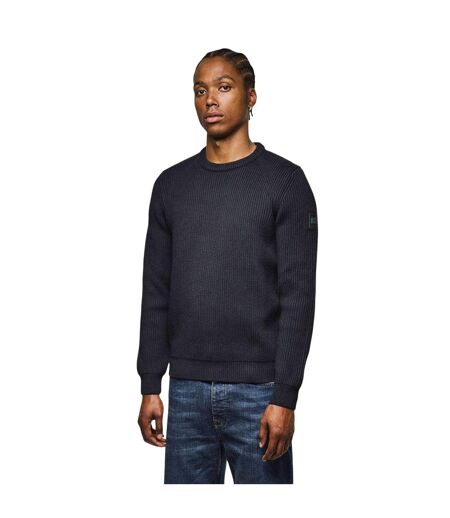 Mens Morello Rib Knit Jumper Navy Weekend Offender