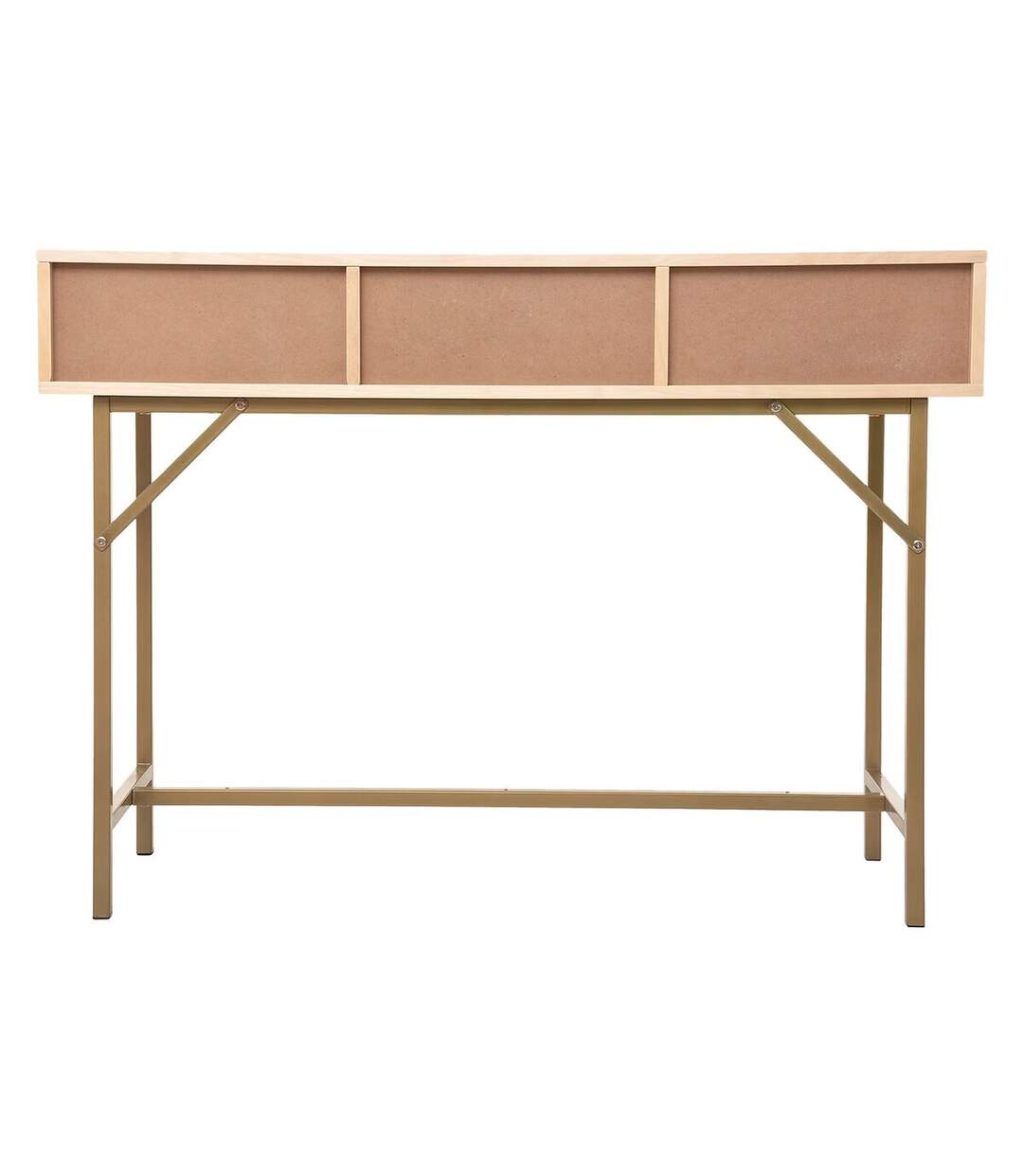 Console 3 tiroirs en cannage RAYO - Beige-5