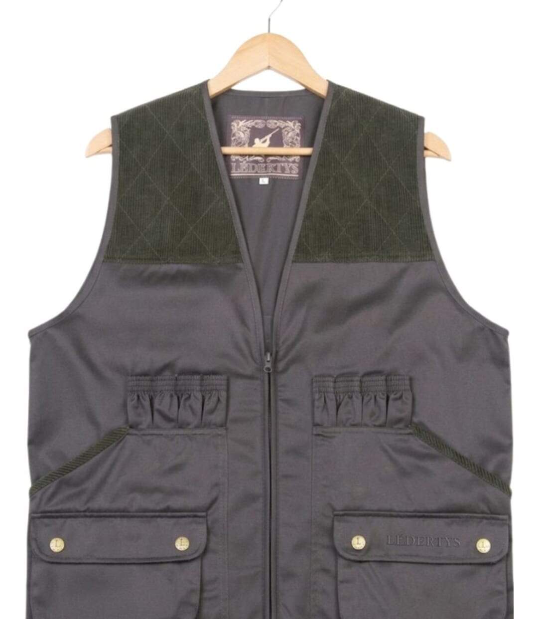 Gilet de Chasse LEDERTYS Classic LY0200 – Déperlant, Carnier PVC et Liberté de Mouvement-2