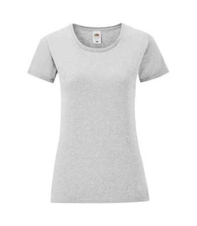 T-shirt Iconic Femme Gris Chiné Fruit Of The Loom