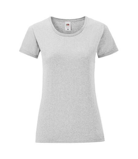 T-shirt Iconic Femme Gris Chiné Fruit Of The Loom