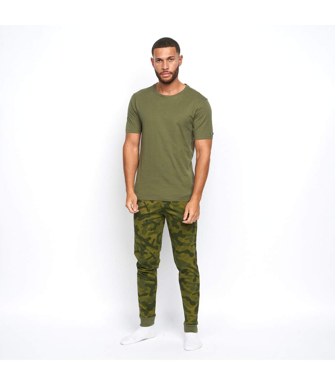 Crosshatch Mens Combo Craft Camo Pajama Set (Black)