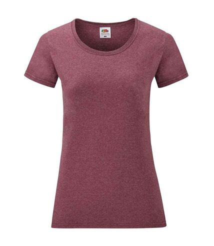 T-shirt value femme bordeaux chiné Fruit of the Loom Fruit of the Loom