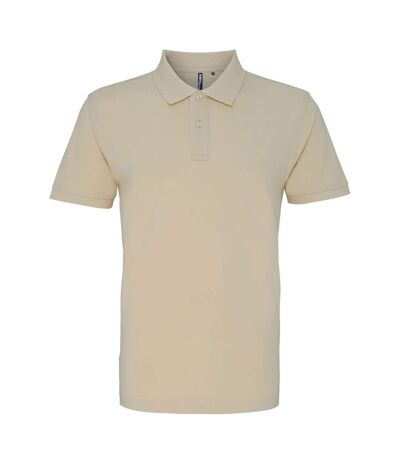 Asquith & Fox Mens Plain Short Sleeve Polo Shirt (Natural)