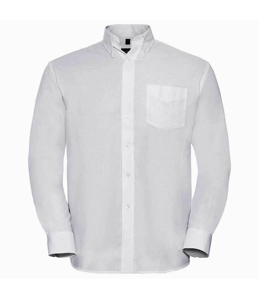 Russell Collection Mens Long Sleeve Easy Care Oxford Shirt (White)