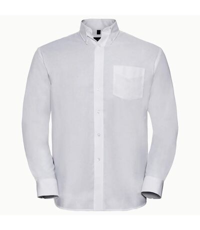Russell Collection Mens Long Sleeve Easy Care Oxford Shirt (White) - UTBC1023