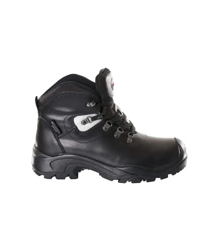 Mens Footwear Industry Leather Safety Boots Black Mascot