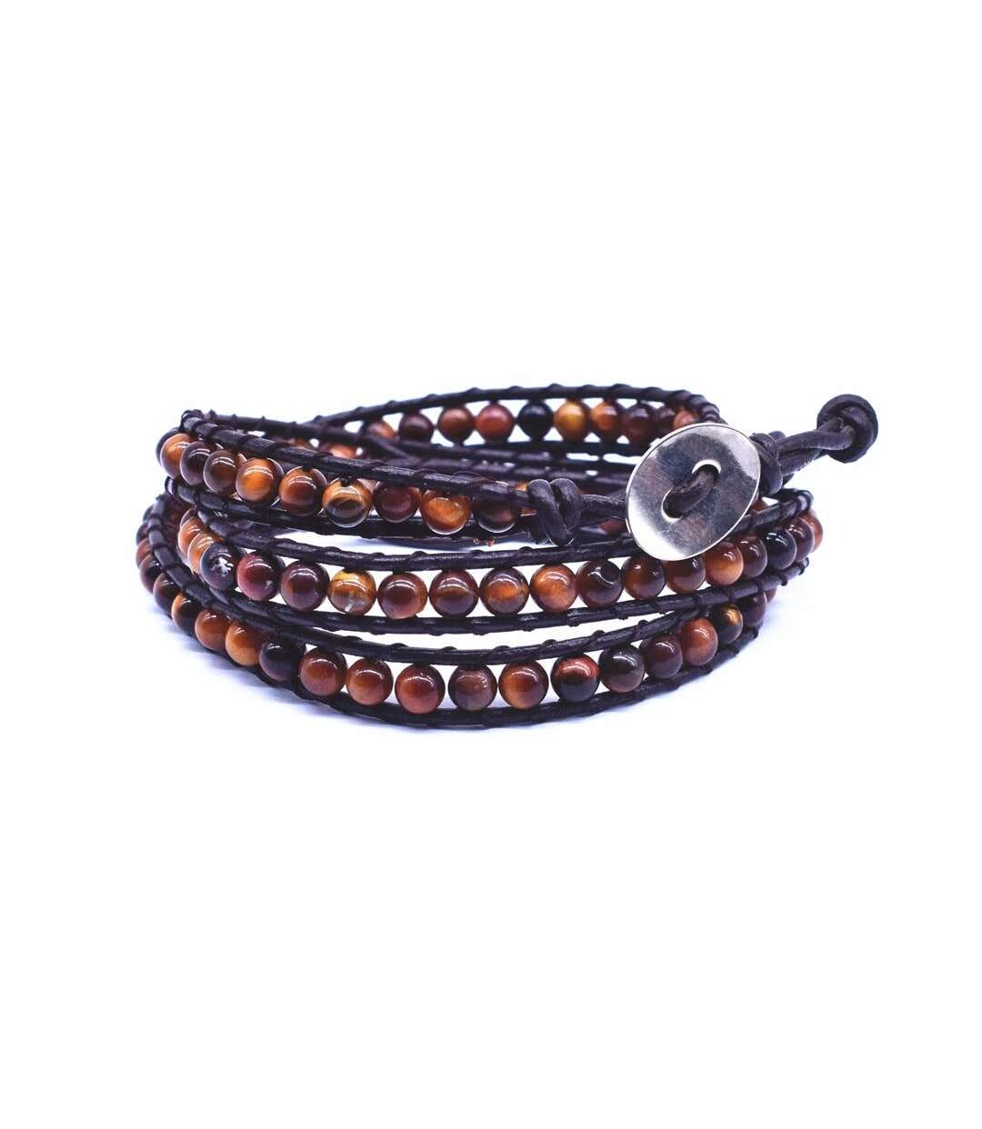 Bracelet wrap en Œil de tigre-1