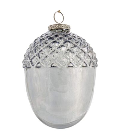Hill Interiors Noel Collection Smoked Midnight Acorn Christmas Bauble (Gray) (16cm x 11cm x 11cm) - UTHI4634