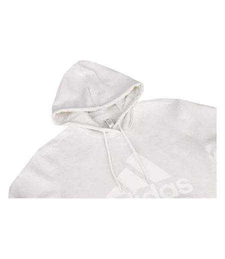 Womens/ladies Essentials Big Logo Fleece Hoodie Beige Adidas