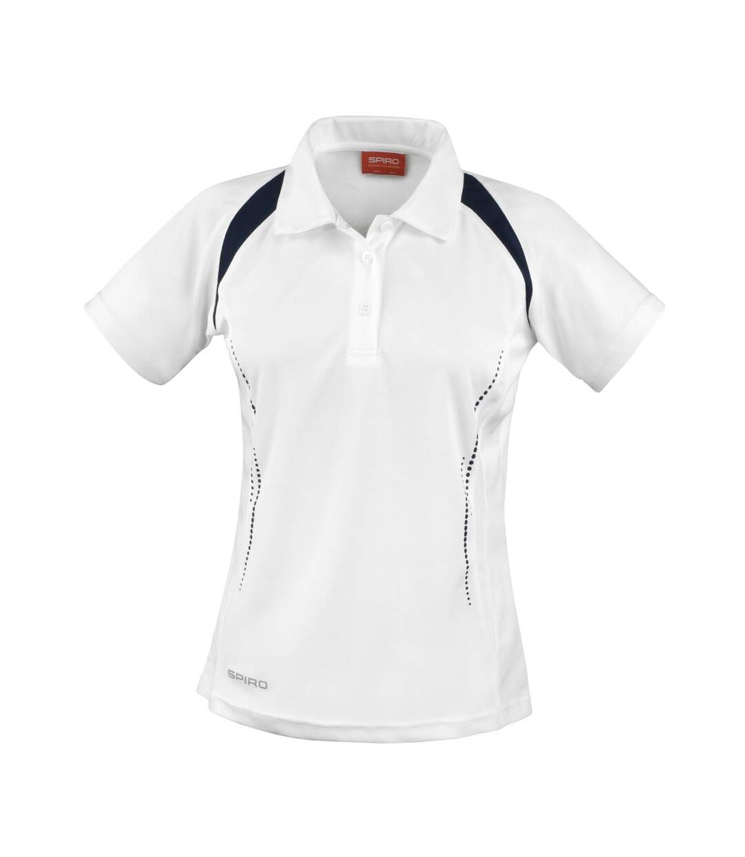 Womens/ladies Team Spirit Polo Shirt White Navy Spiro-1