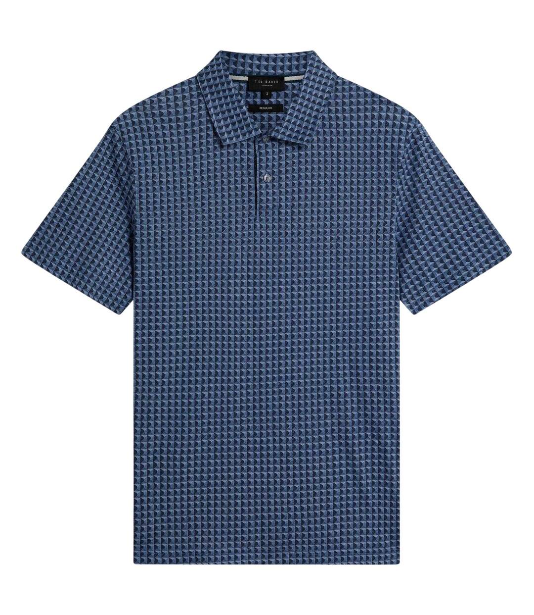 Polo Manches Courtes Motif/style Géométrique Homme Bleu Marine Ted Baker-3