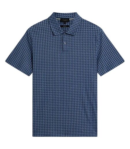 Polo Manches Courtes Motif/style Géométrique Homme Bleu Marine Ted Baker