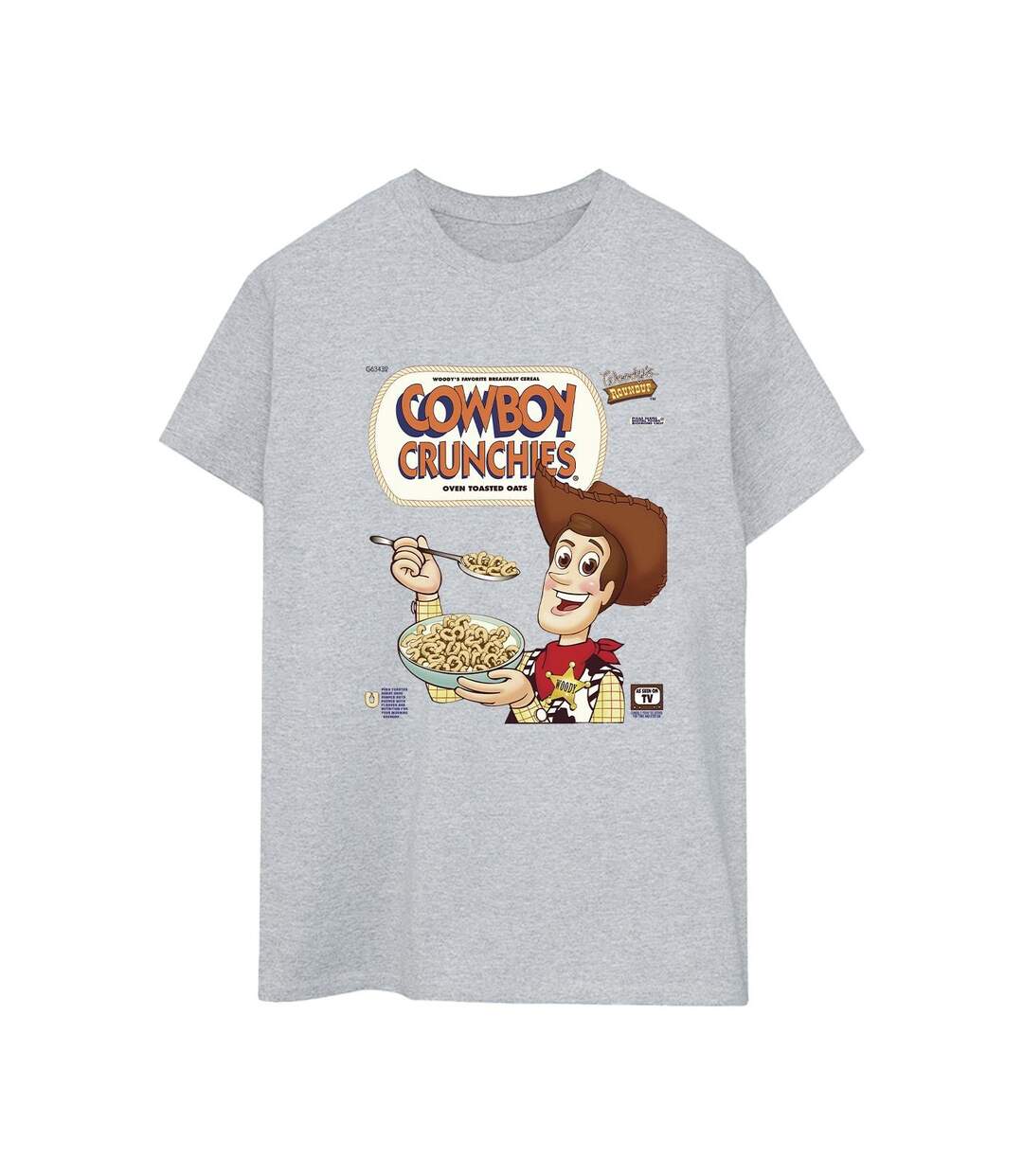 Disney Womens/Ladies Toy Story Woody Cowboy Crunchies Cotton Boyfriend T-Shirt (Gris sportif) - UTBI47074-1