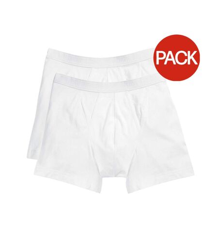 Pack of 2  Mens classic plain boxer shorts  white Fruit of the Loom