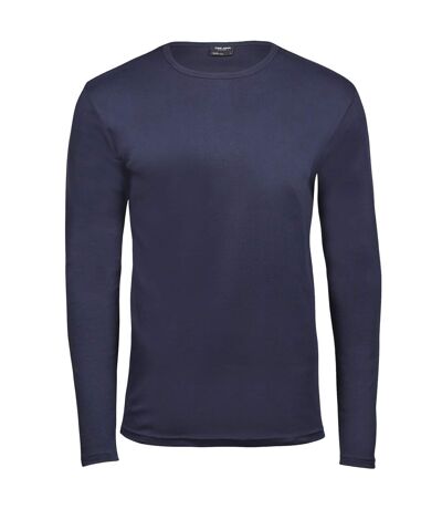Tee Jays Mens Interlock Long Sleeve T-Shirt (Navy Blue)