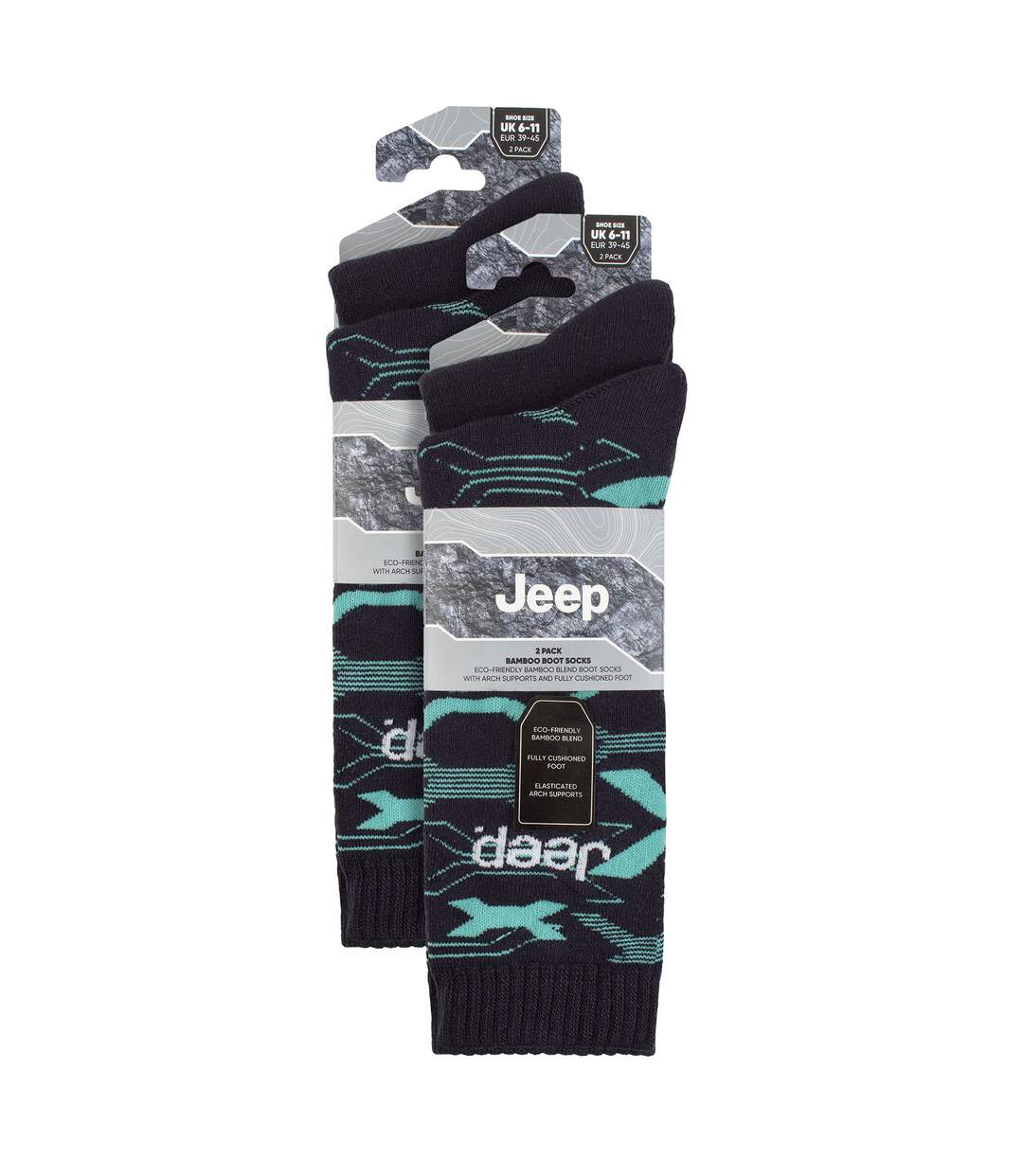 Jeep - Chaussettes de bottes épaisses en bambou pour hommes 4 paires-2