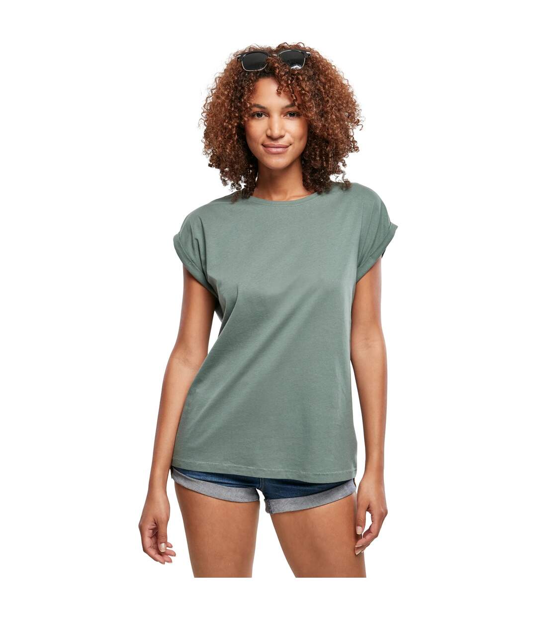 T-shirt Femme Vert Anglais Urban Classics-3