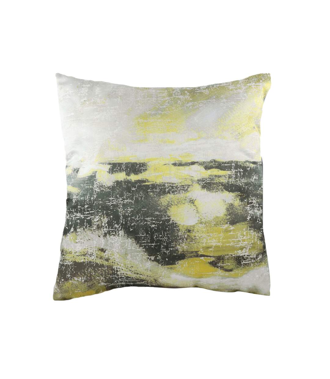 Landscape cushion cover 43cm x 43cm grey/ochre yellow Evans Lichfield