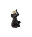 Statuette Éléphant Assis Couronne 23cm Noir-1