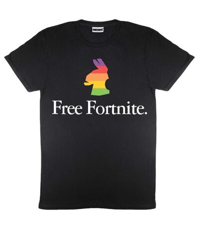 Free Fortnite Womens/Ladies Rainbow Llama Boyfriend T-Shirt (Black) - UTPG1663