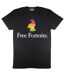 Free Fortnite Womens/Ladies Rainbow Llama Boyfriend T-Shirt (Black)