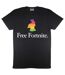 T-shirt rainbow femme noir Free Fortnite