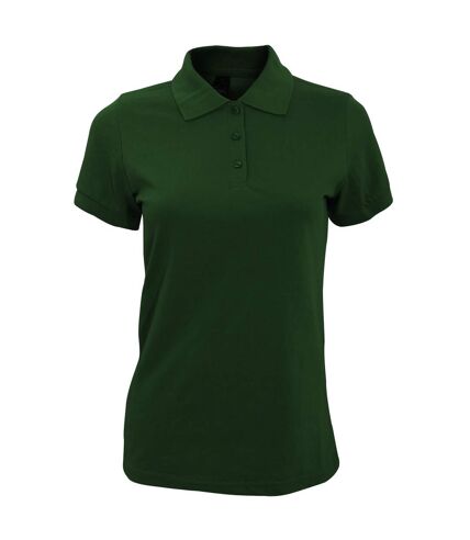 SOLs Womens/Ladies Prime Pique Polo Shirt (Bottle Green)