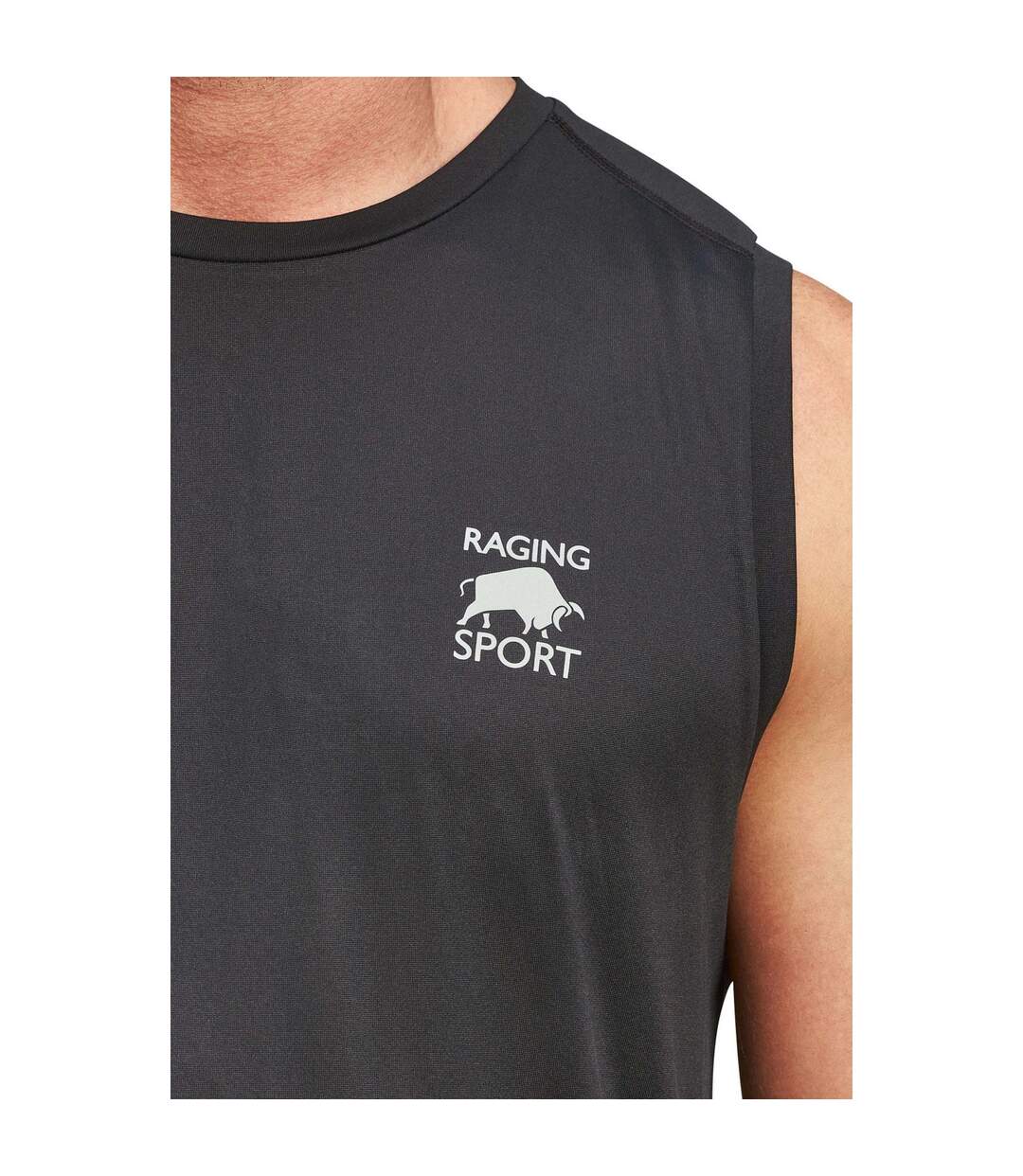 Mens performance tank top black Raging Bull